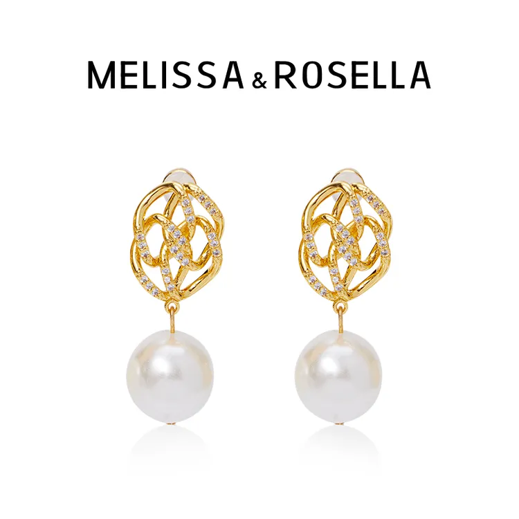 【Lizee栗子】MELISSA&ROSELLA  轻奢小众高级感气质优雅山茶花耳环