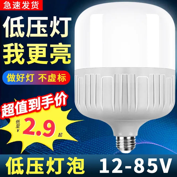 12V36V48伏低压直流三防护眼灯家用LED灯泡E27螺口地摊太阳能灯泡