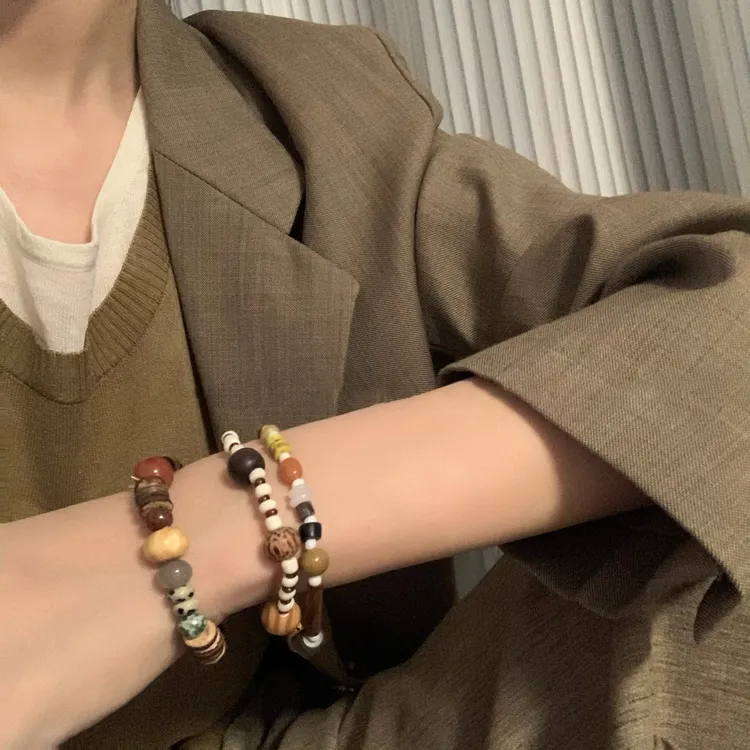 非金属木质手链 灵魂对撞 手链手串手绳小众男女情侣民族风学生