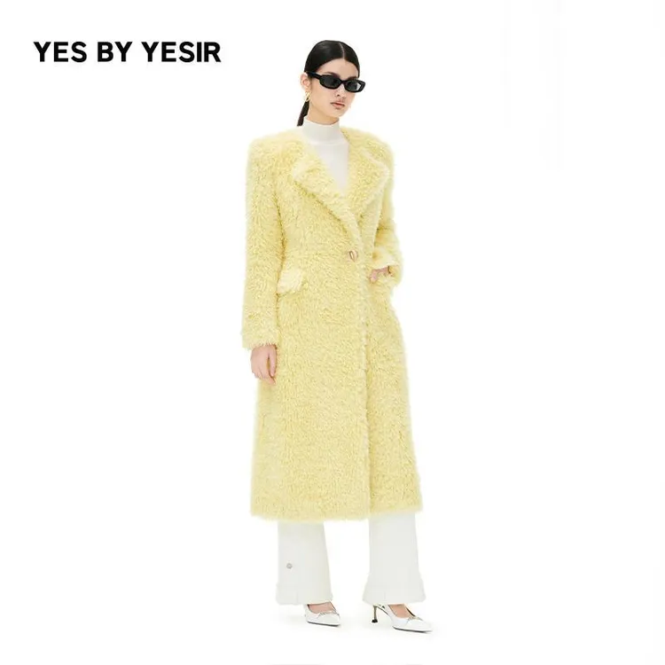 叶谦原创设计师秋冬毛毛外套暖羊羊大衣23FLC18301