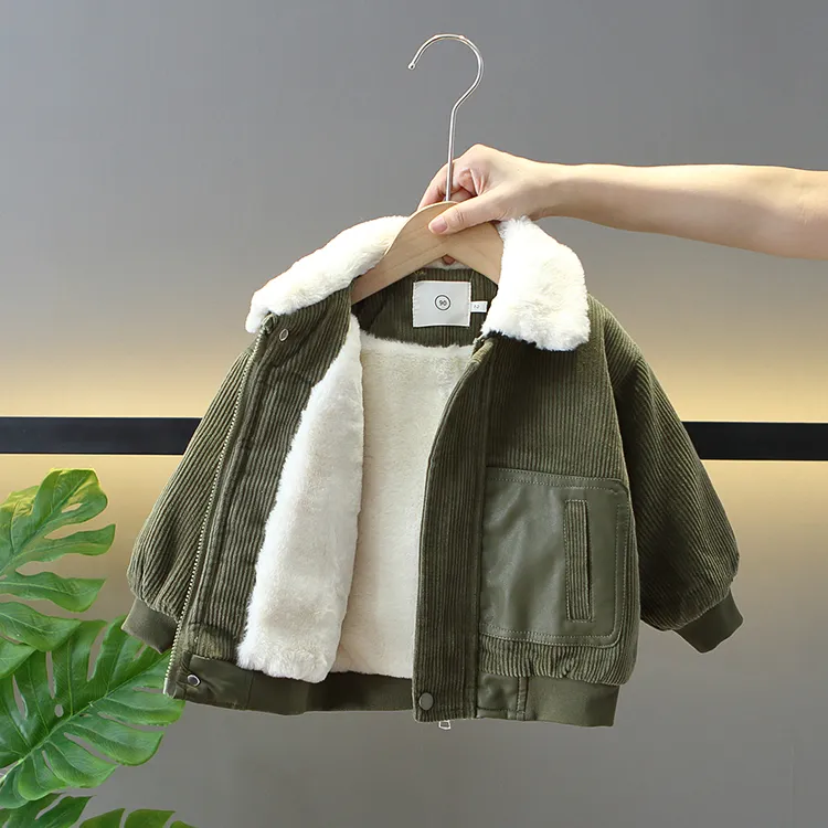 男童外套秋冬款2025新款酷帅宝宝加绒棉衣儿童冬装加厚衣服洋气潮