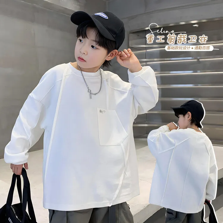 男童卫衣2025新款儿童春装上衣中大童潮牌宽松休闲帅气6-12男孩