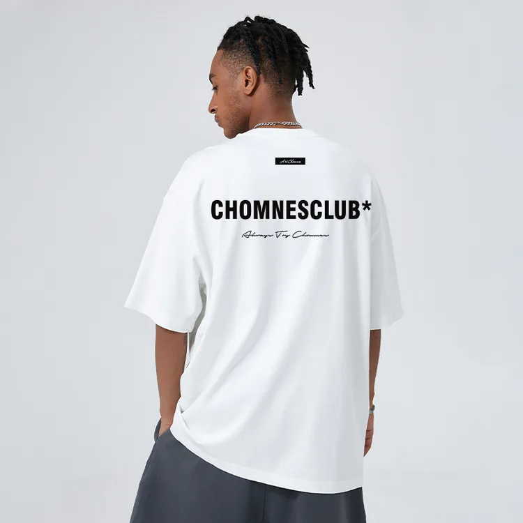 CHOMNES新原创宽松美式重磅纯棉印花短袖T恤男休闲情侣高街潮tee