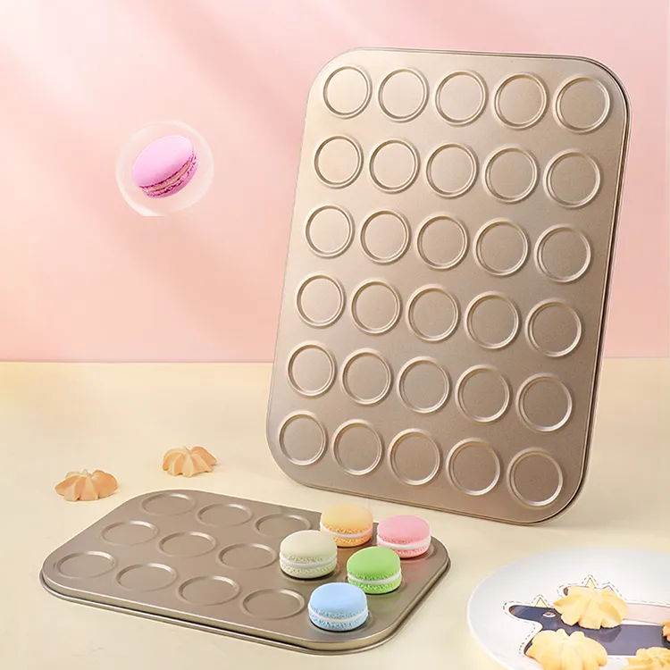 【瀚迪烘焙】马卡龙烤盘可可脆片曲奇小饼干模具30连烤箱家用圆形