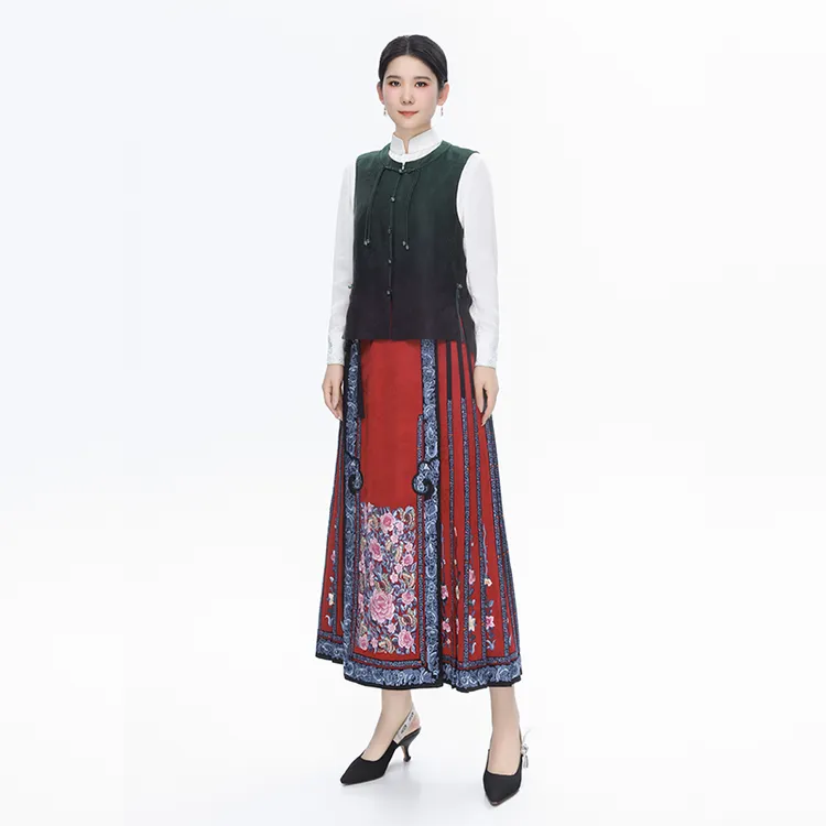 【繁花第三代】中式汉服重工刺绣气质半裙繁花重工马面裙BCL19752