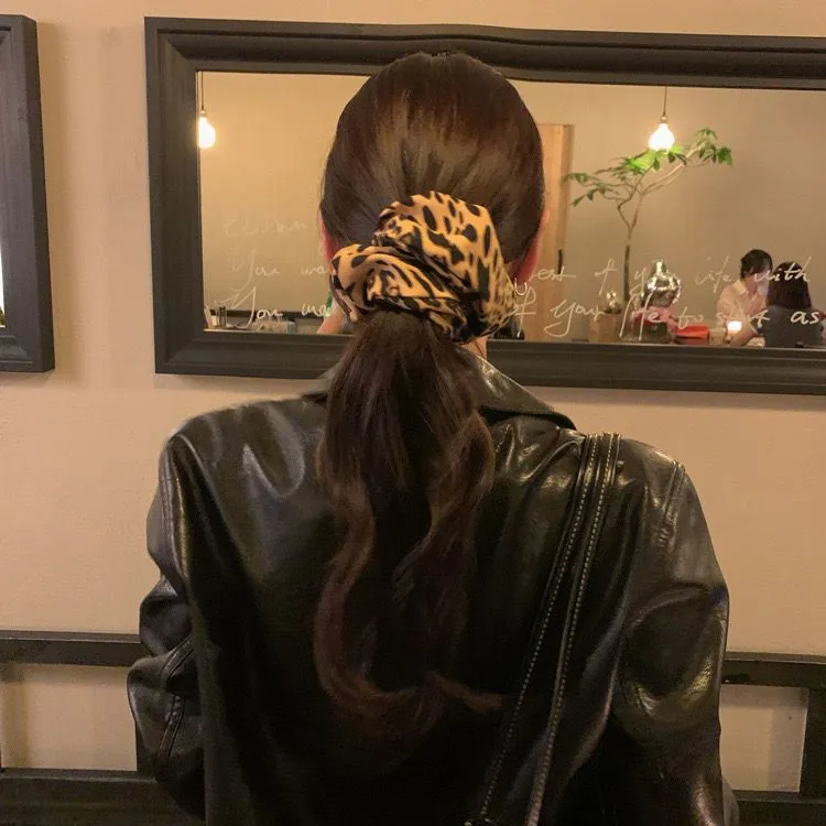 酷飒小野猫~ 辣妹豹纹大肠发圈女夏季新款高级感马尾辫古风发饰