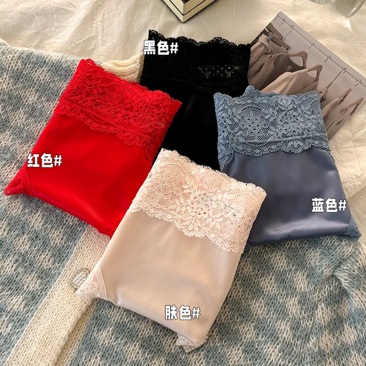 少女美屋轻奢少女蕾丝内裤缎面舒适棉裆透气新婚本命年三角内裤女