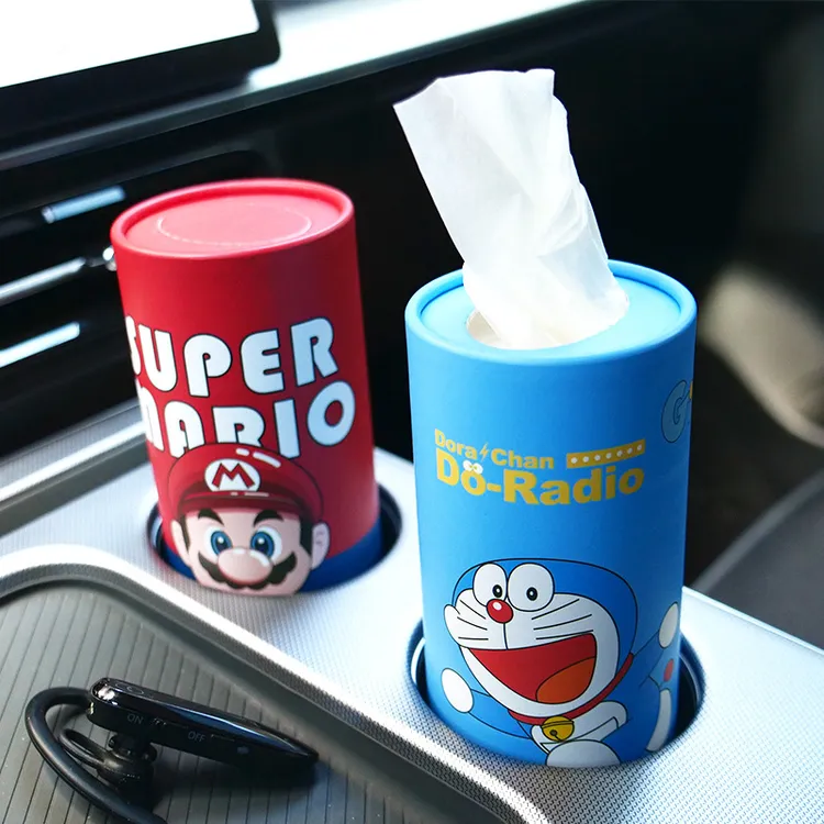 卡通车载抽纸盒可爱个性车内用纸质纸巾筒50抽创意客厅餐厅纸巾盒