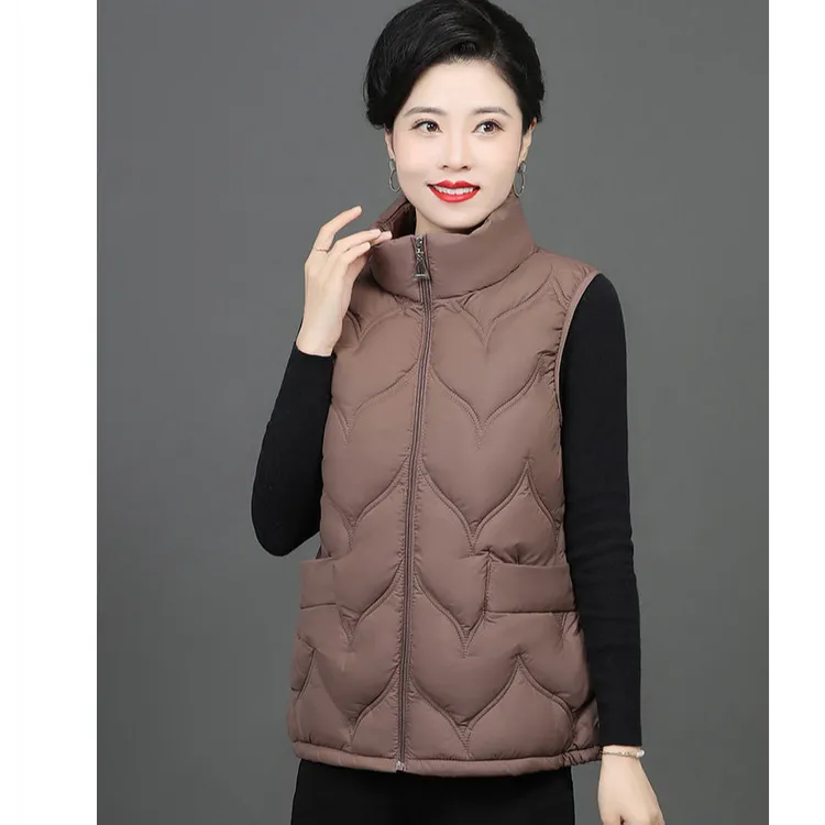 秋冬新品时尚显瘦保暖马甲遮肚子洋气百搭妈妈装马夹