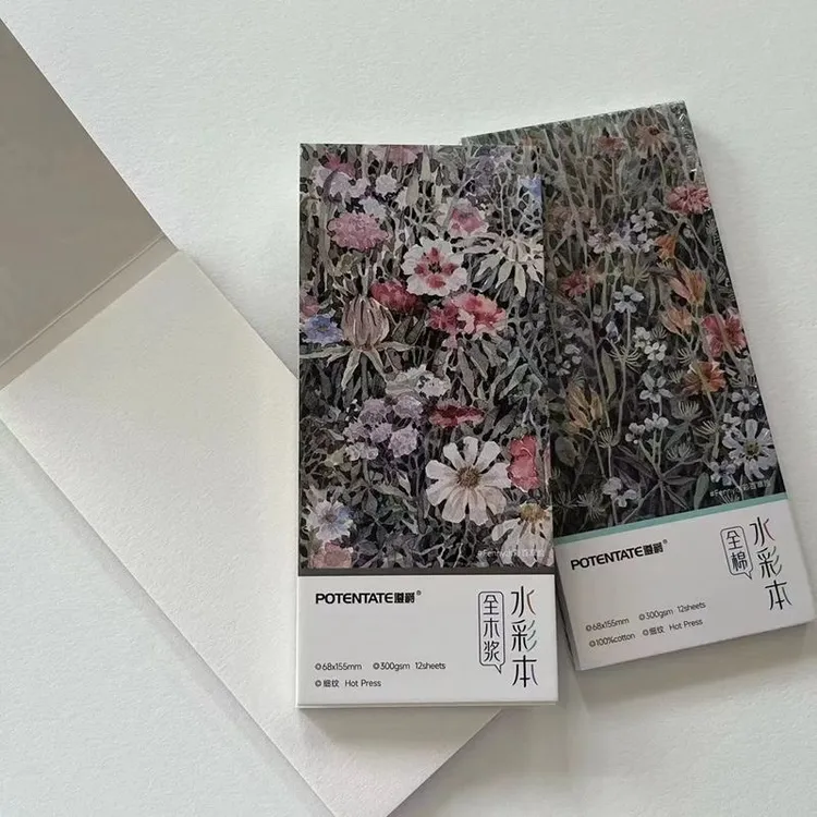 遵爵迷你便携式水彩本MINI口袋型旅行水彩工具300g加厚细纹水彩