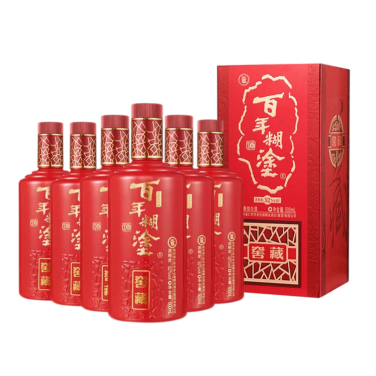 百年糊涂窖藏酒  五粮醇香优质白酒 传统工艺52度500mL*6瓶