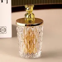 【买一送一】欧式牙签筒家用玻璃棉签盒轻奢首饰罐个性创意储物罐