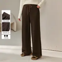 【拖地阔腿裤】纤莉秀W大码女装流光风抽绳垂感柔软直筒裤QJ2977