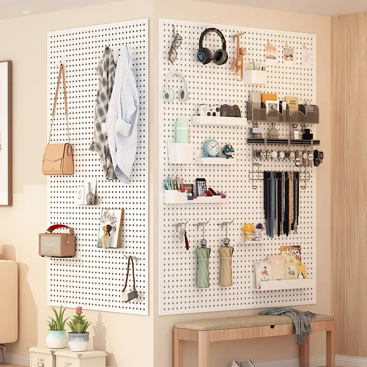 收纳侧边安装洞洞板配件置物架储物柜书柜洞洞板收纳柜书房收纳板