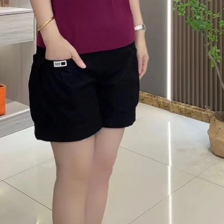 夏季休闲新款百搭减龄松紧腰显瘦洋气灯笼短裤