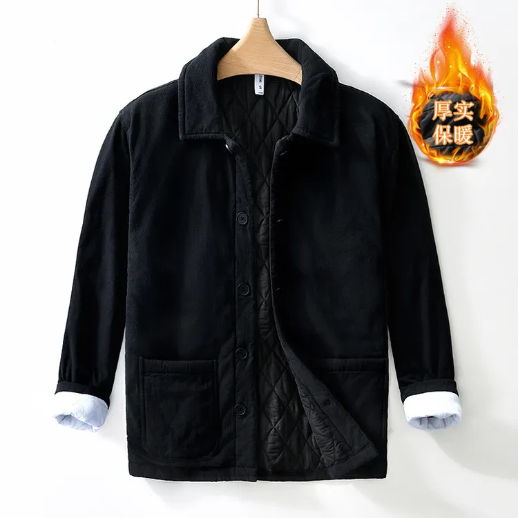 【国风复古】冬季加厚保暖长袖棉衣外套男休闲宽松加绒方领御寒棉服