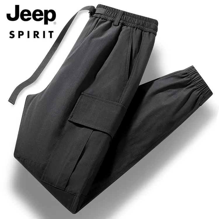 JEEP2023年冬季潮牌户外爆款羽绒裤男士工装多口袋加厚保暖休闲裤