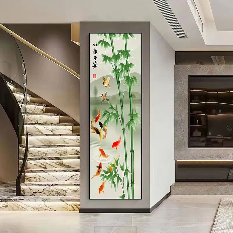 客厅走廊过道窄长条贴画自粘防水玄关装饰画立体简约竖版墙贴壁画