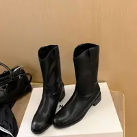 【火火前缀专属】厚底切尔西靴女2024年秋季新款时尚百搭黑色潮流短靴小众纯色女鞋