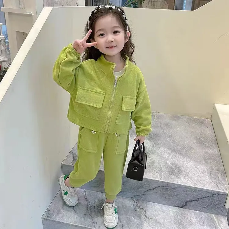 女宝宝套装2025春秋新款洋气网红时髦休闲外套女孩春秋季两件套潮