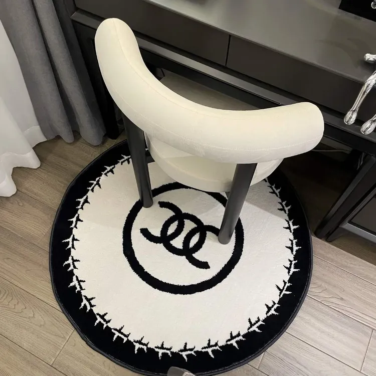 简约圆形地毯轻奢风卧室床边毯免洗家用地垫网红书房衣帽间地垫子