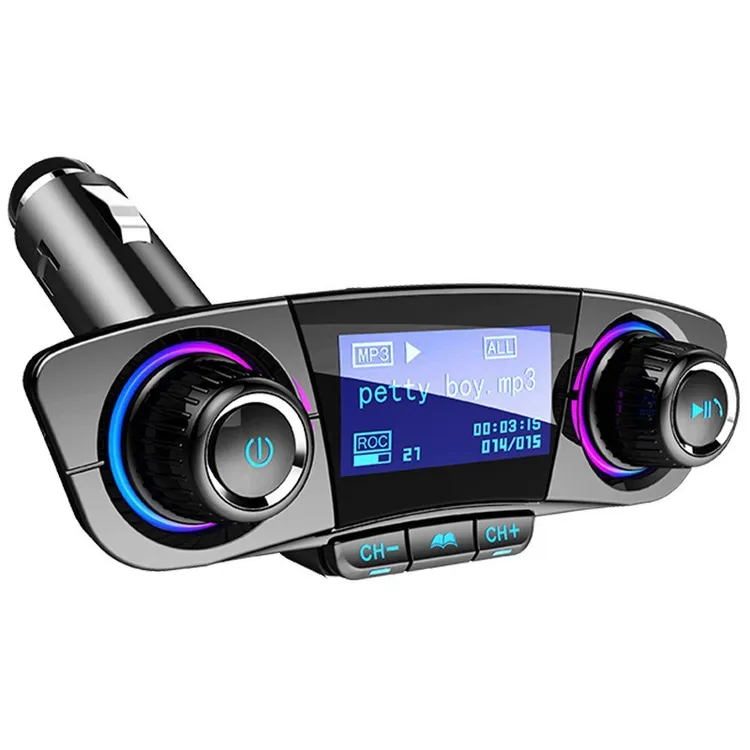 蓝牙车载MP3播放器AUX蓝牙接收器快充通话免提USB音乐播放多功能