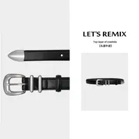 【LET'S REMIX】时尚头层牛皮！特定加长125cm大码洋气时髦腰带