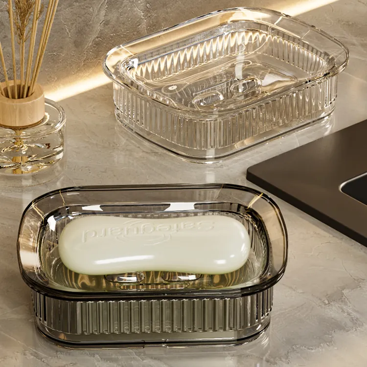 肥皂盒家用加大号2024新款轻奢高档创意洗衣皂双层沥水透明香皂盒