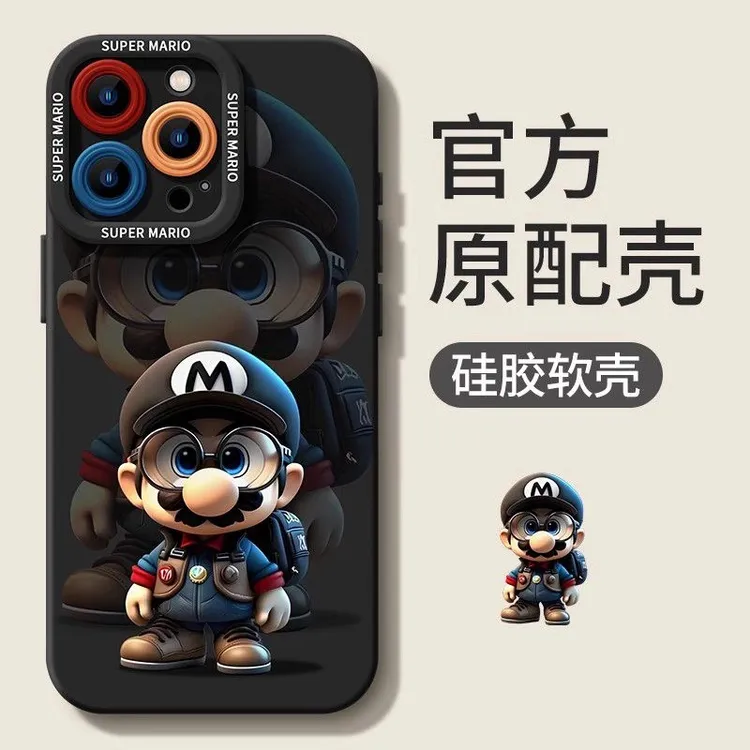 超级玛丽适用iphone17Pro手机壳15Promax防摔13/14全包12软11卡通