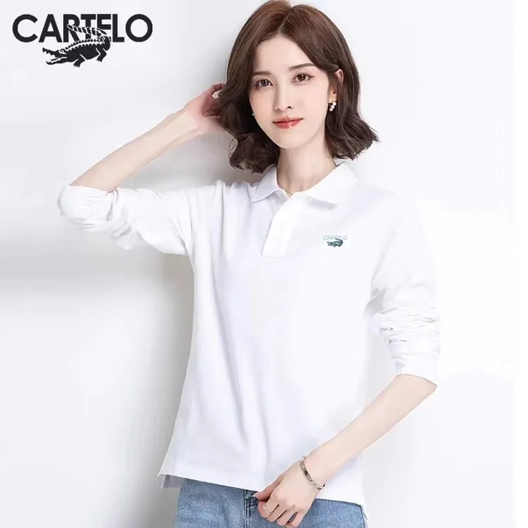 CARTELO/卡帝乐鳄鱼秋季女士新款爆款长袖POLO衫韩版休闲上衣