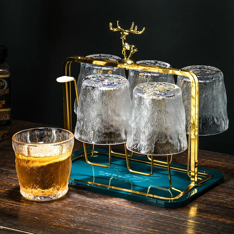 【8件套】透明玻璃杯家用喝水杯耐热冰川杯加厚轻奢水具大容量茶杯