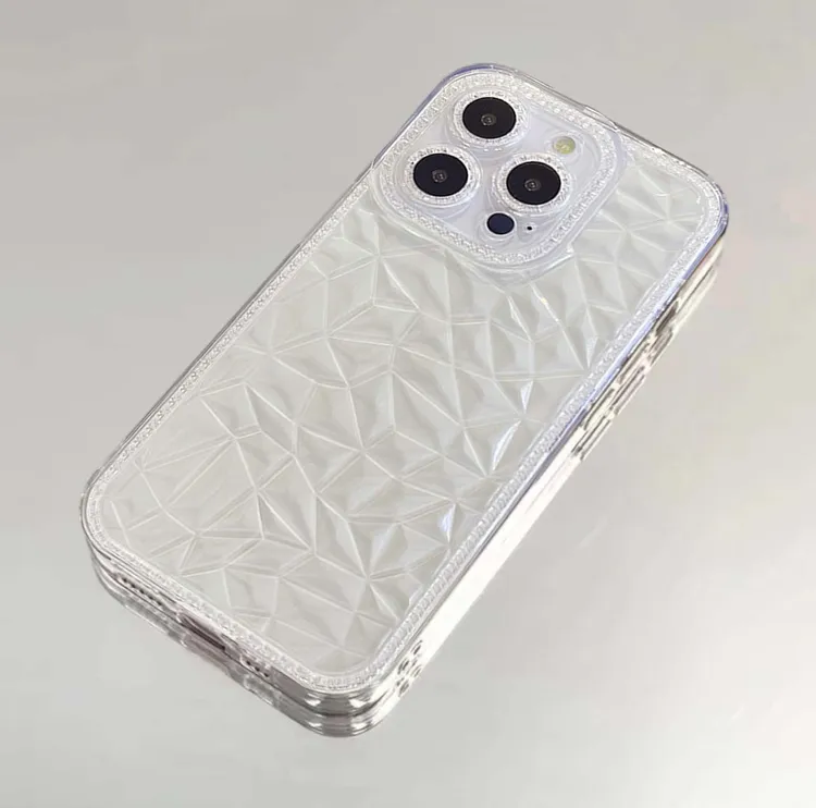 网红钻石纹璀璨边软壳苹果14/13promax手机壳iphone12/11女xr软xs