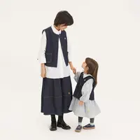 【丹宁马甲】papa爬爬春秋季儿童亲子装圆摆软牛仔马甲休闲男童女童