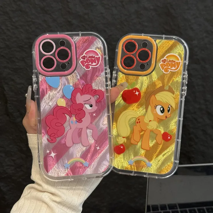 适用苹果15羽纱奶油iPhone16pro手机壳14华为p小马宝莉碧琪mate60