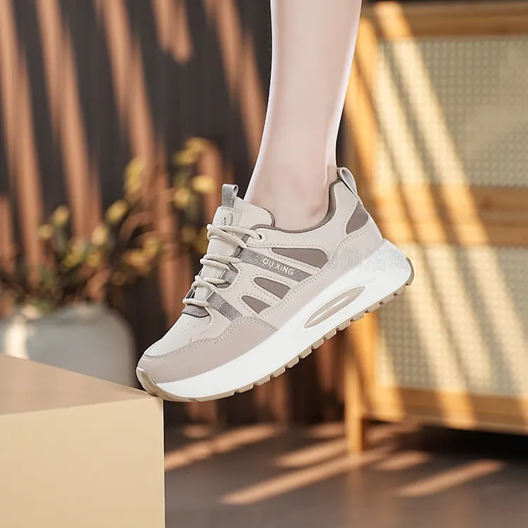 【小个子】增高4CM春季厚底女鞋百搭老爹鞋时尚板鞋潮流运动休闲鞋