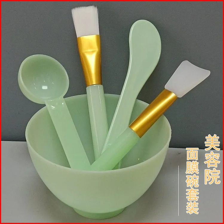面膜碗和刷子调面膜勺子套装软硅胶小碗搅拌棒水疗美容院专用工具