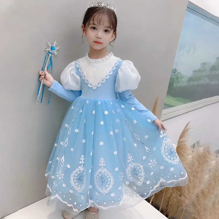 2025新款艾莎公主裙春秋女童连衣裙儿童裙子爱莎公主连衣裙礼服