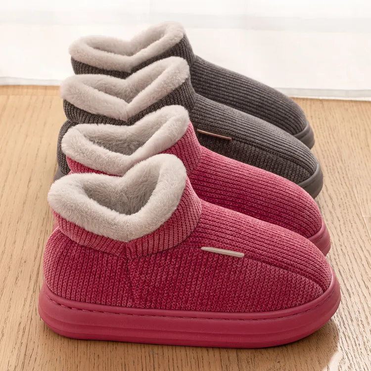 洁丽雅潮男潮女棉鞋加绒加厚抗寒锁温2024款青春潮流简约百搭室内