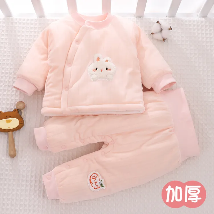 男女宝宝夹棉衣服冬季婴儿加厚分体两件套装棉衣棉裤冬装棉服外穿
