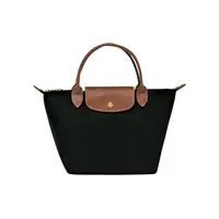 【静文专属】【中秋礼物】LONGCHAMP/珑骧 女士黑色帆布金色五金小号手提包