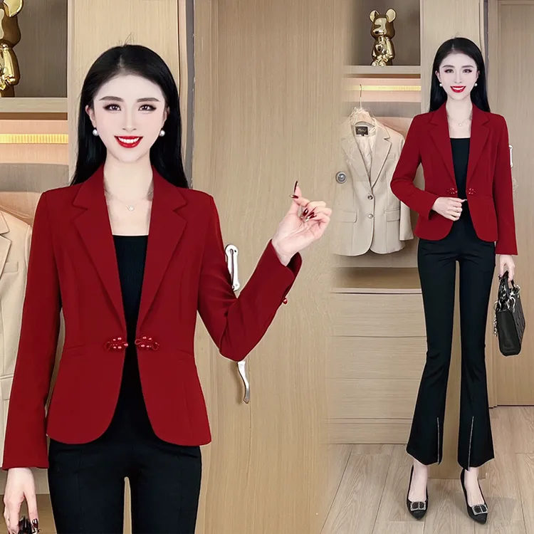 【同色盘扣】高级感新中式气质小西装国风盘扣别致设计短外套女D085