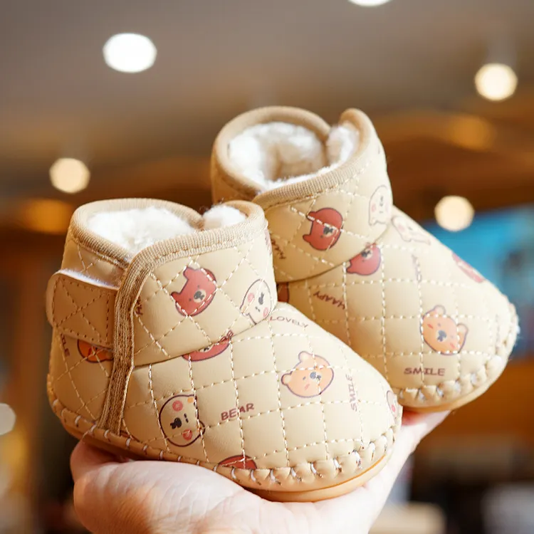 冬季婴儿加绒鞋子软底防滑冬季保暖学步鞋0-1岁男女宝宝学步鞋