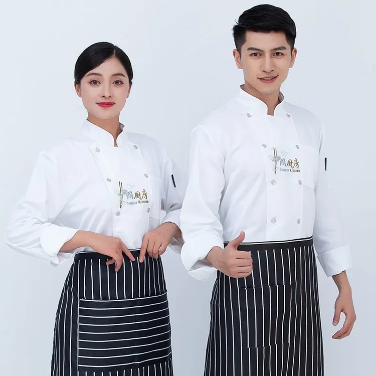 餐饮酒店厨师服长袖烘培后厨房工作服短袖男女薄款饭店食堂工衣