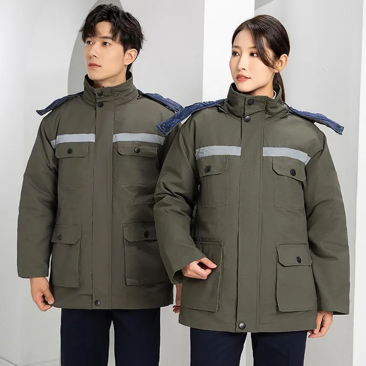 冷库冷冻工作服棉服劳保服冬季防寒加厚户外工程服反光条可拆定制