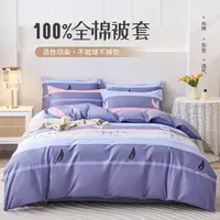 叠丰全棉被套纯棉高级感简约轻奢欧式加厚斜纹绅士条纹