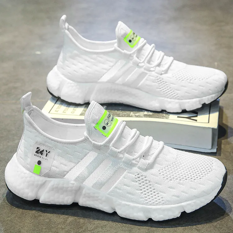 男鞋飞织运动鞋夏季透气时尚跑步鞋轻便男士软底潮鞋学生休闲鞋