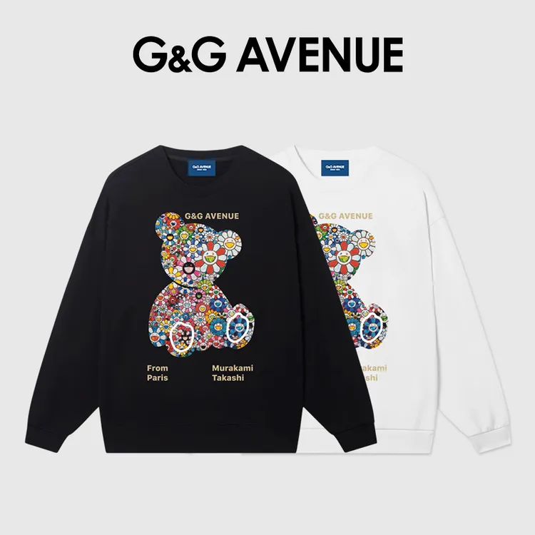 G&G Avenue轻奢潮牌休闲长袖圆领卫衣宽松时尚男女同款潮流国潮