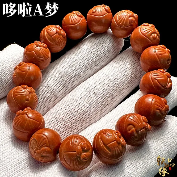 机器猫猴头手串男款男士高端文玩核桃核雕刻叮当猫哆啦a梦橄榄核