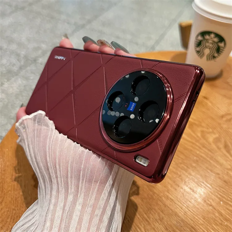vivox100s手机壳x100Pro保护套x100电镀素皮男女新款高档网红推荐