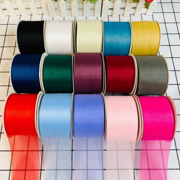 【小蚂蚁饰品】6厘米褶皱纱25码纱带丝带发饰制作DIY